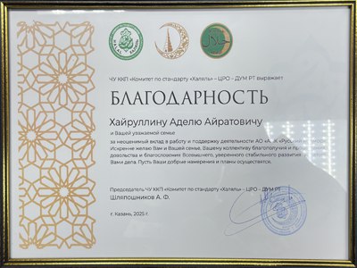 2025. Благодарность Хайруллину А.А.